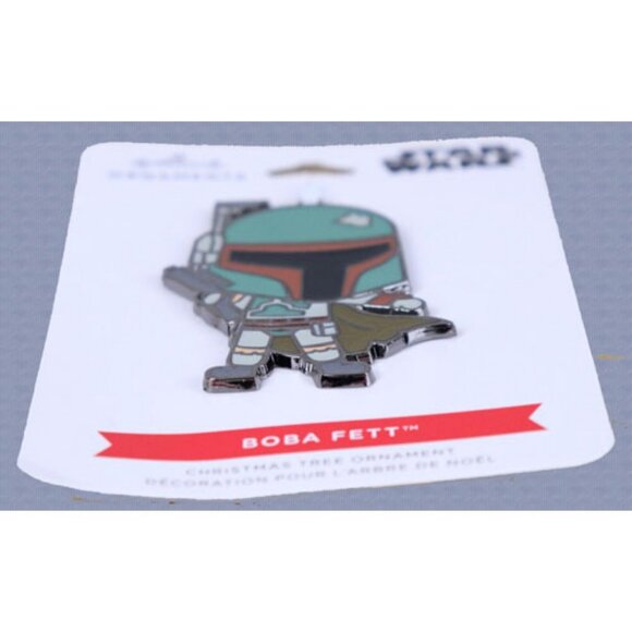 Star Wars Bag Tag Boba Fett Hallmark Metal Enamel Ornament Funko-style NEW Green - Picture 4 of 4